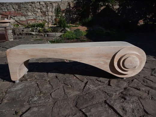 Lavice Spirála – jasan, 150×35×35 cm