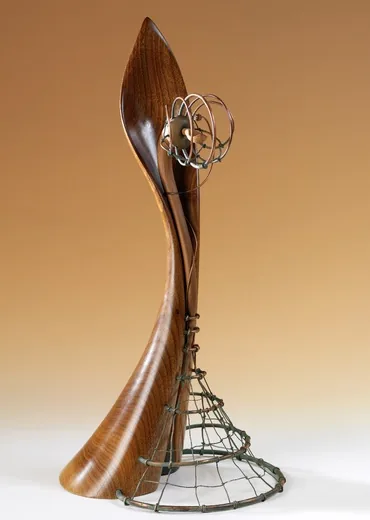 Muchožravka – kanadský ořech, hrušeň, měď, 24×26×52 cm, 2001