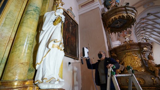 3D skenování historických soch v kostele