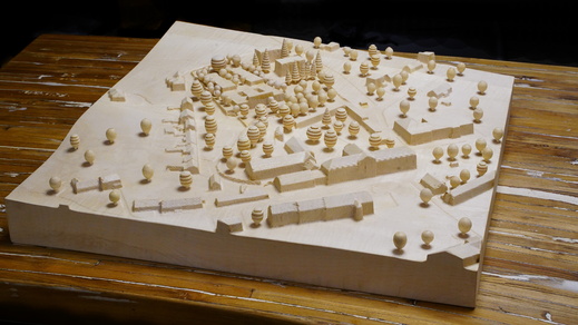 Frézovaná studie osídlení pro studentku architektury