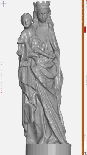 3D sken gotické sochy, přemodelováno, doplněno
